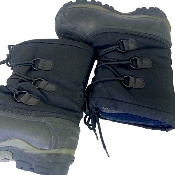 LL Bean Bigelow Black Insulated Cold Weather Snow Boot Lace Up Size 8 - Picture 5 of 16